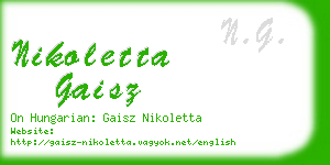 nikoletta gaisz business card